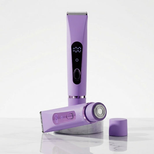 2-in-1 Electric Razor for Women, Cordless Wet/Dry Body Shaver & Hair Trimmer with LED Display, IPX7 Waterproof, USB-C Rechargeable
