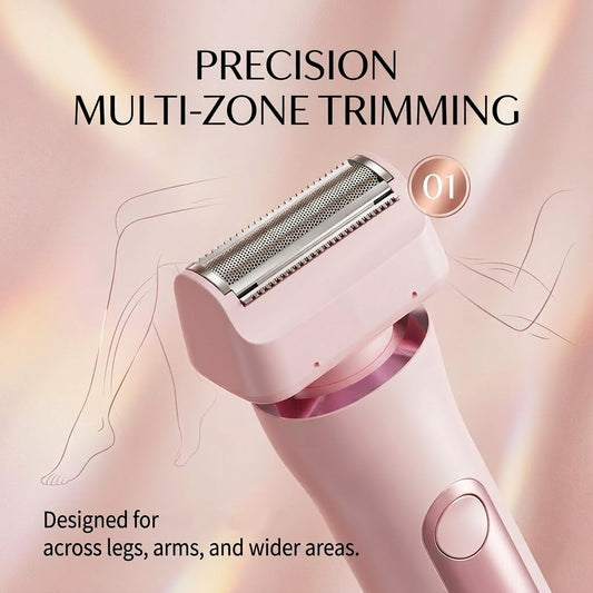 2-in-1 Women's Electric Trimmer | Rechargeable Dual-Head Groomer with LED Display
