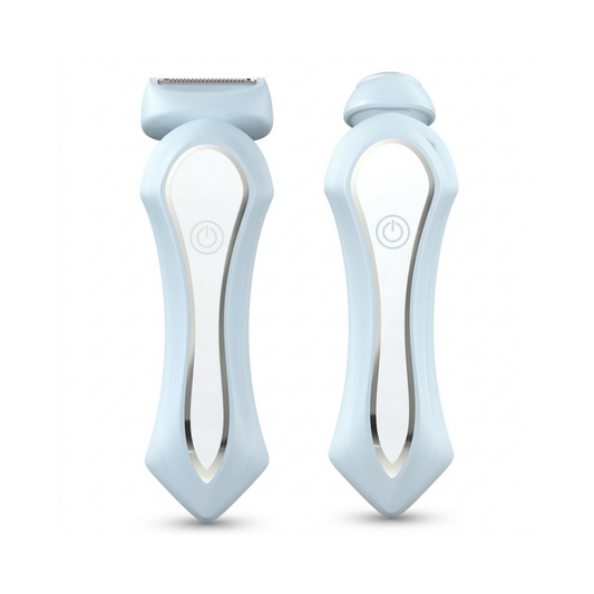 2-in-1 Women's Electric Shaver & Facial Trimmer – Wet/Dry, IPX7 Waterproof, Cordless USB-C Rechargeable