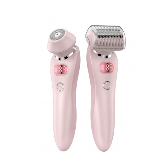 2-in-1 Women's Electric Shaver & Body Trimmer | Wet & Dry Waterproof Hair Removal Grooming Kit with LED Display