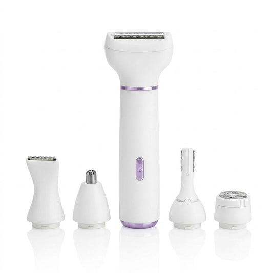 5-in-1 Rechargeable Women's Electric Shaver | Waterproof Precision Grooming Kit