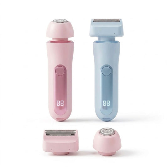 2-in-1 Women's Electric Trimmer | Rechargeable Dual-Head Groomer with LED Display